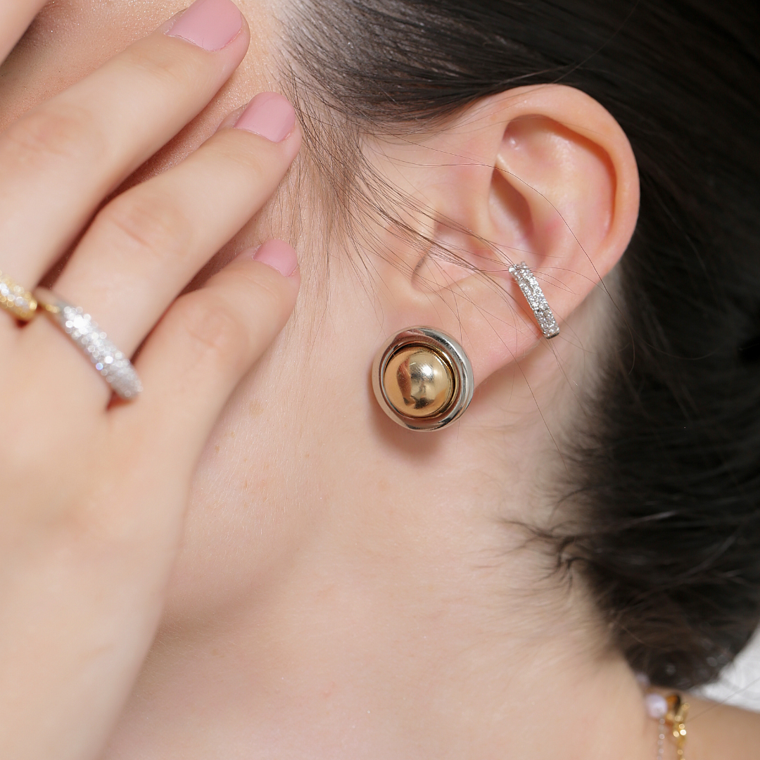 Removable Button Stud Earrings
