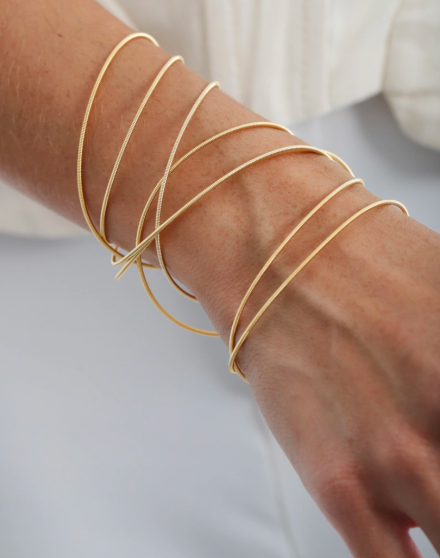 Guitar String Bracelet with Magnet Clasp in Gold