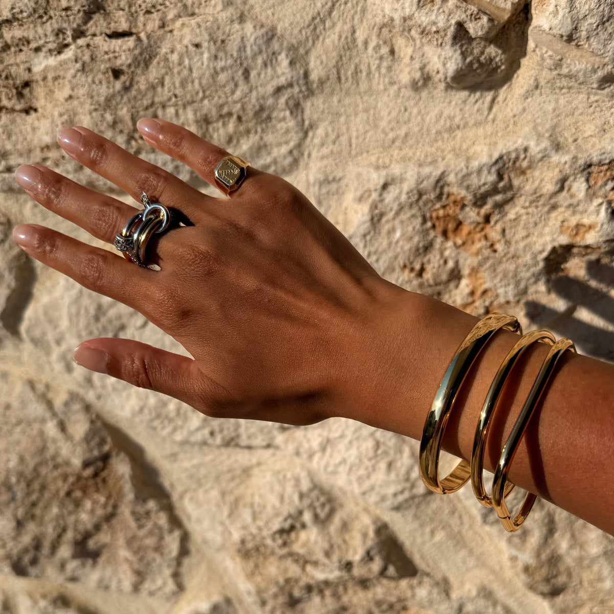 Chunky Bangle in Gold
