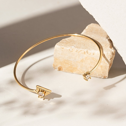 Triangle Bracelet with Zirconia Stones