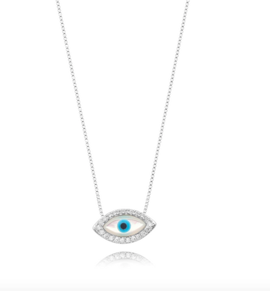 Evil Eye Necklace in Silver