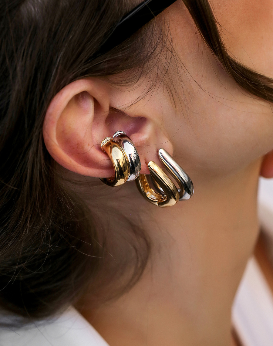 Smooth Drop Hoop Earrings