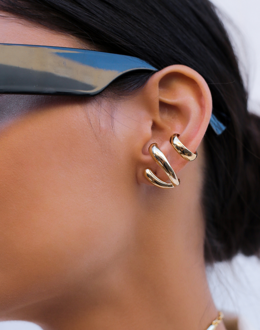 Minimalist Hook Earrings in Gold